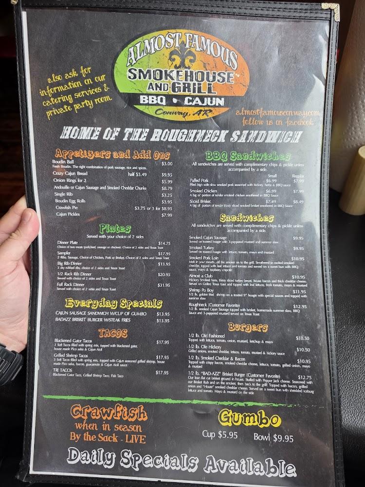 Almost Famous Smokehouse & Grill Menu
